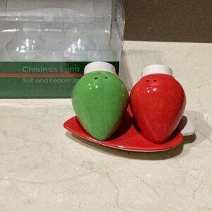 Christmas Lights Ceramic Salt & Pepper shakers